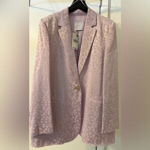 Mango Lilac Dot Jacquard Blazer
